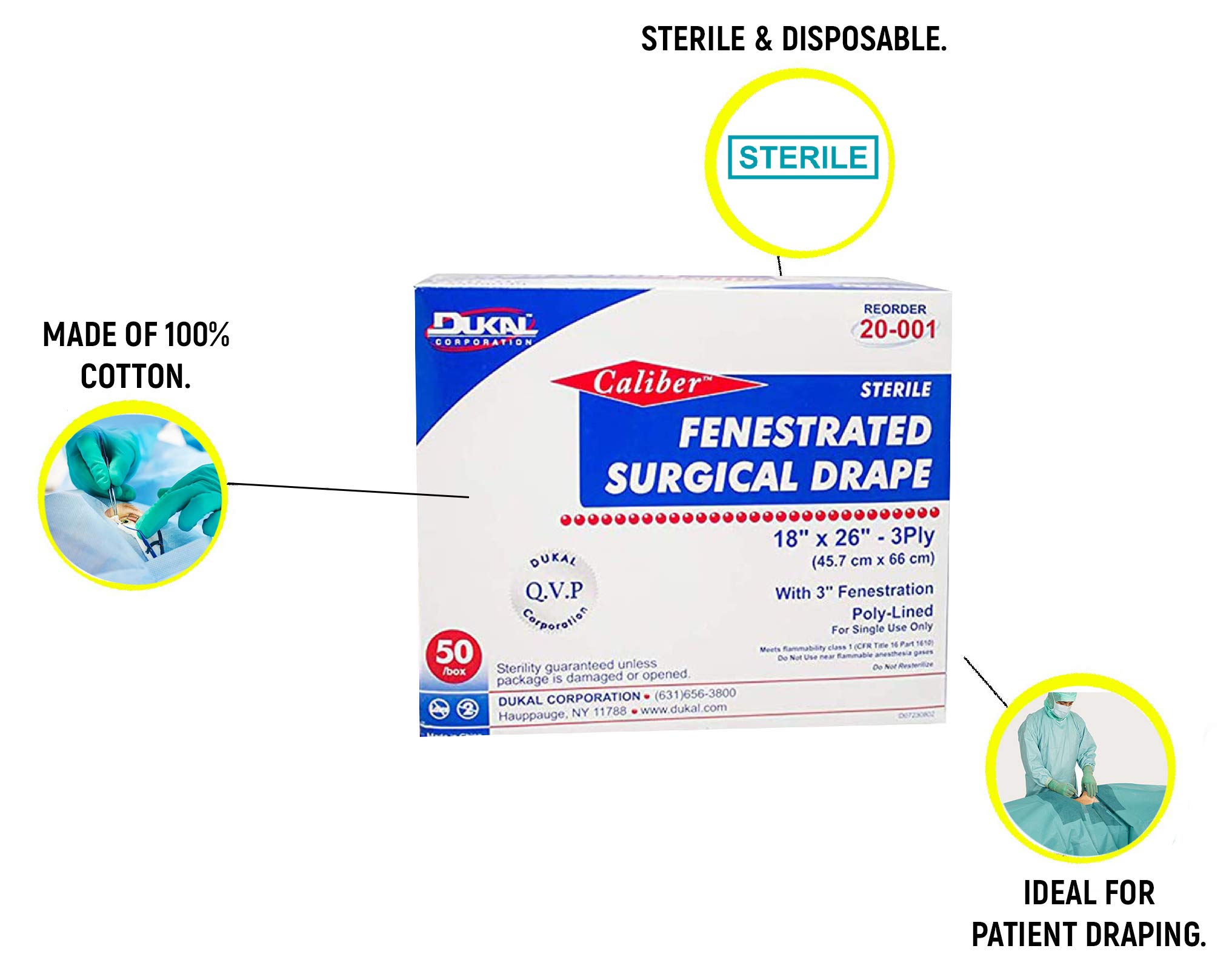 Amazon.com: Dukal Case of 50 Drape Sheets 3-Ply 18